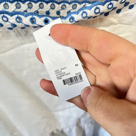 New Lane Bryant Classic Square-Neck Peplum Eyelet Tank - Sz. 16 - Picture 4 of 6